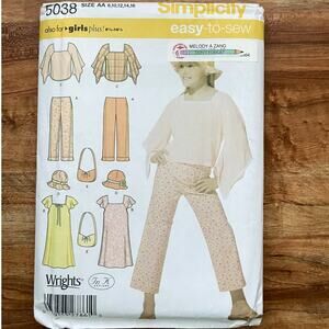 Vintage Y2K Simplicity 5038 Sewing Pattern XXS-S Top Hat Dress Purse COMPLETE